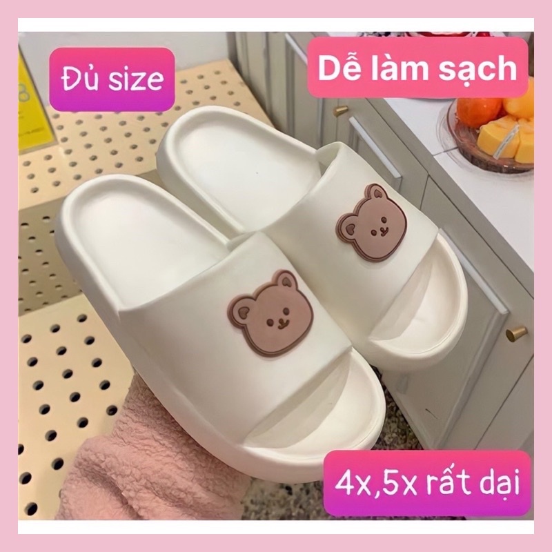 Dép bánh mì,dép quai ngang nam nữ hình gấu dễ thương