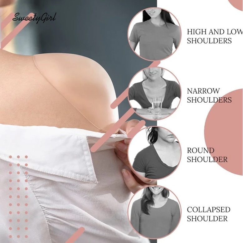 MsMona Cặp Đệm Vai Bằng Silicon Gel Chống Trượt Thời Trang 2022 Cho Nữ