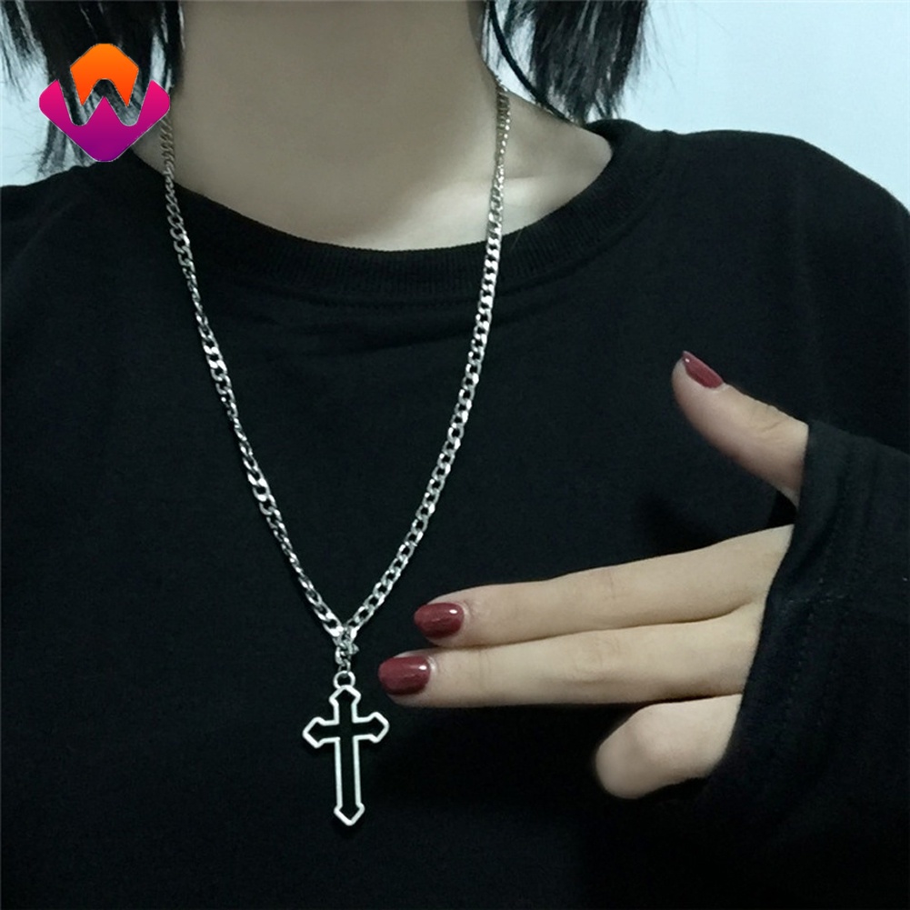 Dây chuyền dài mặt thánh giá phong cách gothic đường phố mới cho cặp đôi