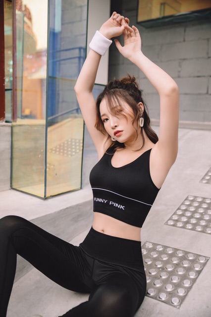 ÁO BRA TẬP GYM YOGA FUNNY PINK MỚI