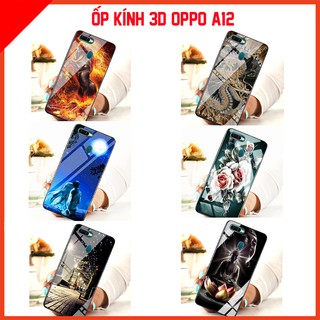 Ốp lưng mặt kính 3D OPPO A12, ốp lưng kính 3d sang trọng, ốp lưng điện thoại OPPO A12 (Kèm video sản phẩm shop tự quay)