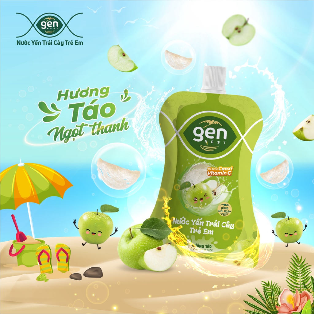 Nước yến trái cây trẻ em Gennest _Dùng cho bé từ 1 tuổi