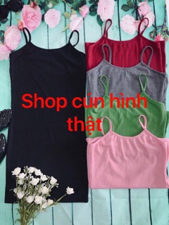 Đầm Thun Gân Hai Dây Chất Bao Đẹp 