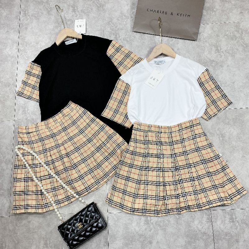Sét áo phối mix chân váy BBR siêu xinh | BigBuy360 - bigbuy360.vn