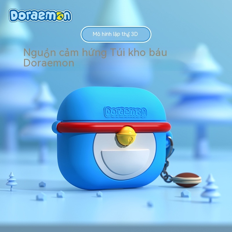 Hộp bảo vệ tai nghe Doraemon Airpods3 / Pro2 chất liệu silicon hoạt hình dễ thương Túi đựng tai nghe chống rơi trường hợp