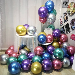 Set 10 Bóng Bay Siêu Nhũ Crom Ánh Kim Dùng Trang Trí Sinh Nhật Sự Kiện Tiệc Cưới