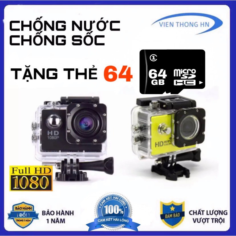 [ TẶNG THẺ 64GB] Camera hành trình 2.0 FULL HD 1080P Cam A9 - Camera hành trình chống nước - camera xe máy phượt | BigBuy360 - bigbuy360.vn