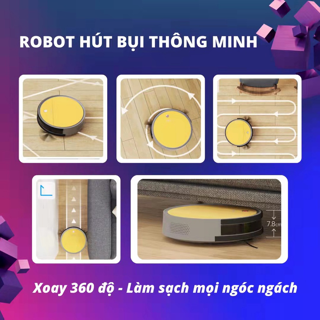 Robot hut bụi lau nhà đa năng ,Máy quét nhà hút bụi mini tự động thông minh U10, tiện ích trong tầm tay