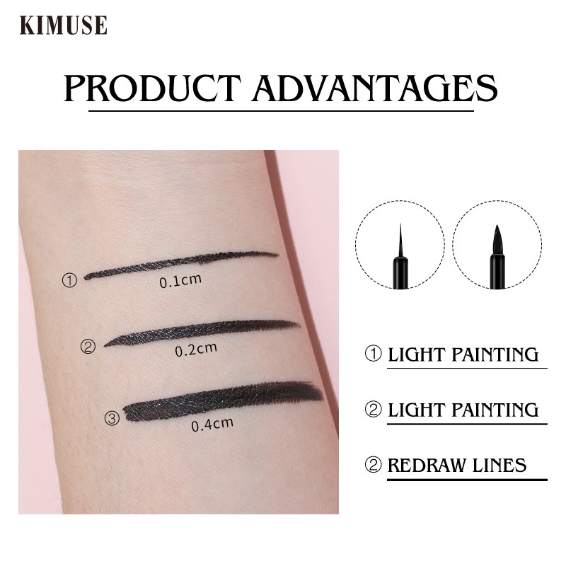 Bút kẻ mắt nước KIMUSE màu đen siêu đậm chống nước lâu trôi dễ dùng 13g | BigBuy360 - bigbuy360.vn