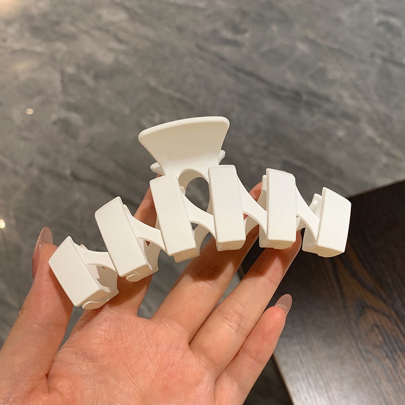 Kẹp Tóc Càng Cua Bằng Nhựa Màu Trơn Họa Tiết Hình Học Nhiều Màu Sắc Thời Trang Cho Nữ