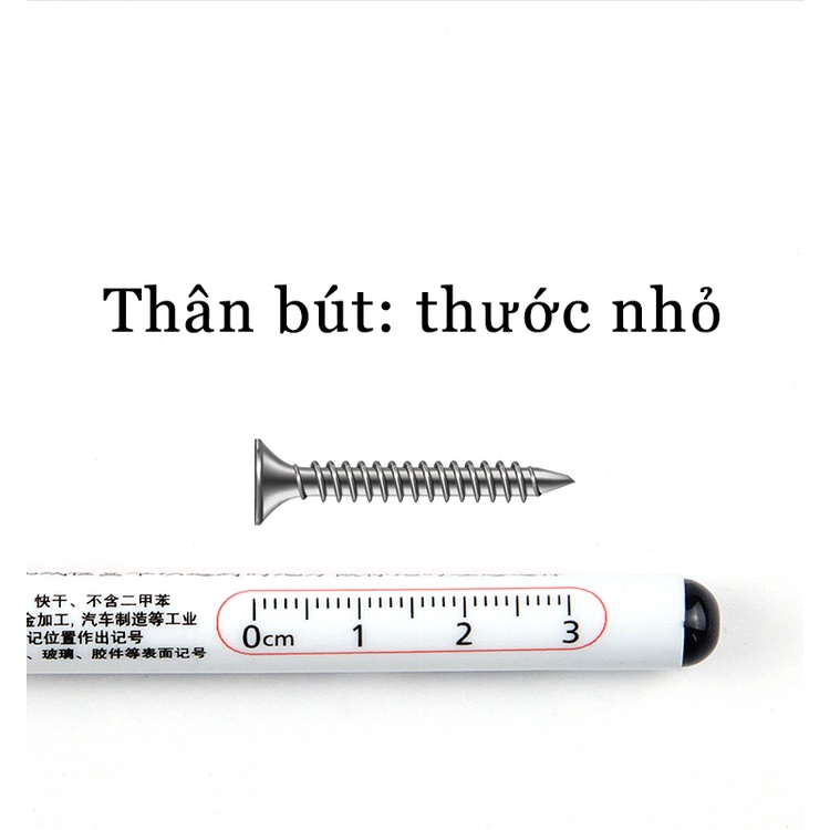 Bút Lông Đánh Dấu Ngòi Dài 2cm Đa Năng Chống Thấm Nước Nhanh Khô Màu Đỏ / Xanh Dương / Đen Cho Làm Mộc, Kim Khí, Xây Dựng