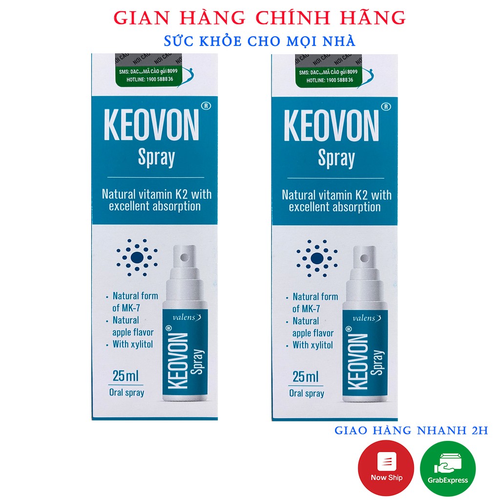 Vitamin Keovon K2 Mk7 Dạng Xịt Giúp Hấp Thu Chuyển Hóa Tối Đa Canxi Cho Bé Từ Sơ Sinh