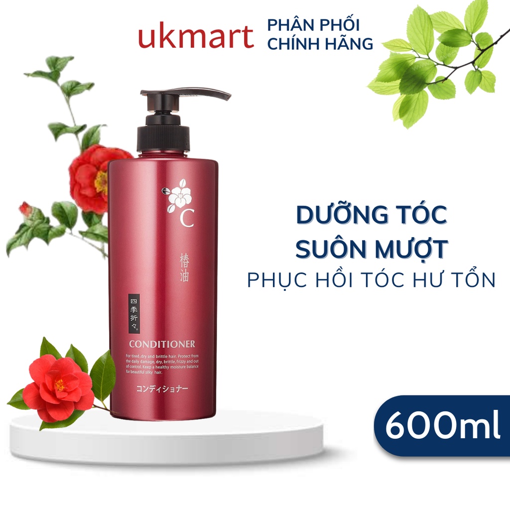 Dầu Xả Kumano Tinh Dầu Hoa Trà Dưỡng Tóc Óng Mượt 600ml