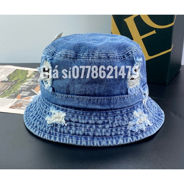 Nón bucket Jean - Mũ vành hàn quốc Rin rách đậm chất thời trang