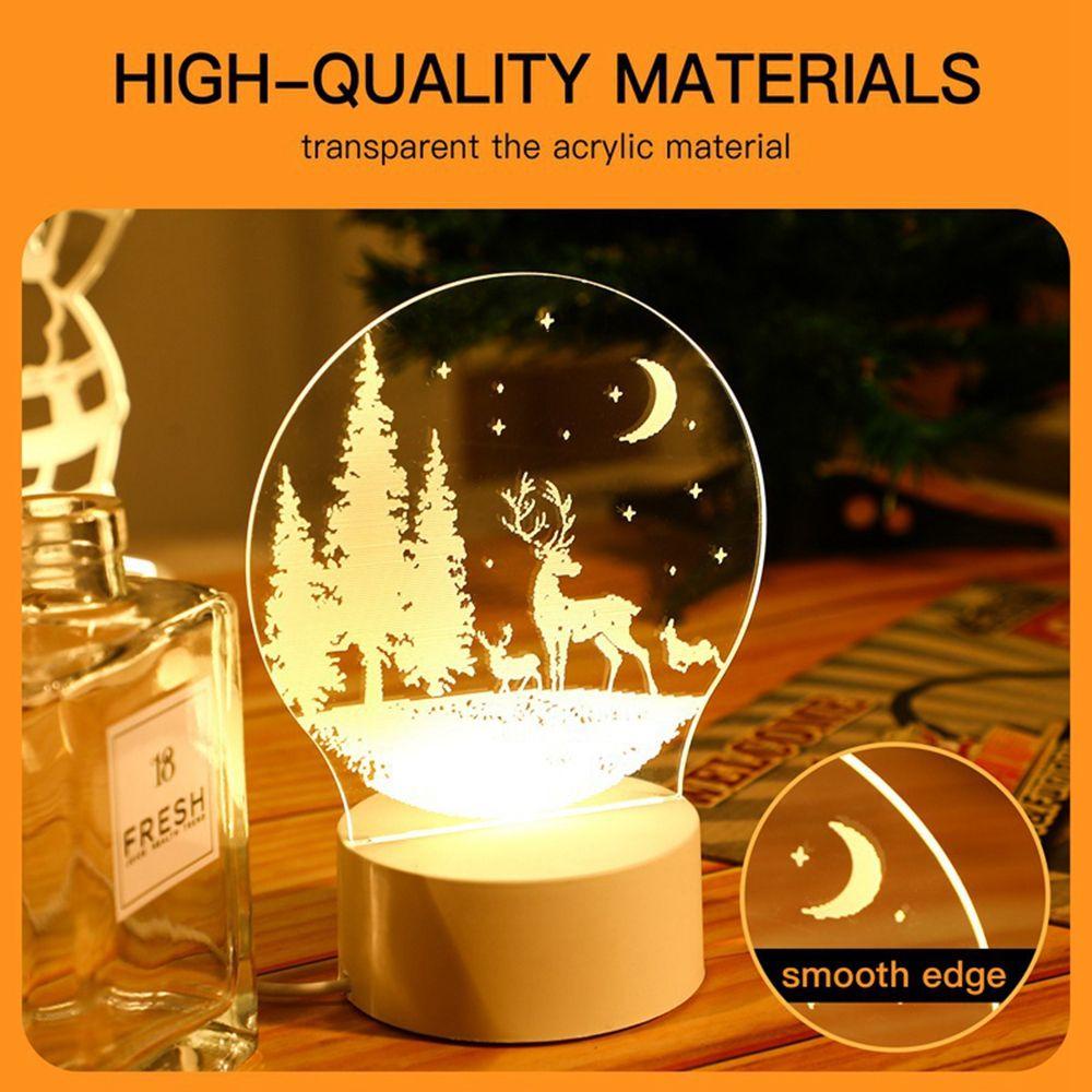 Đèn Ngủ 3D Hình Ông Già Noel Chất Liệu Acrylic Dùng Để Trang Trí Nhà Dịp Giáng Sinh