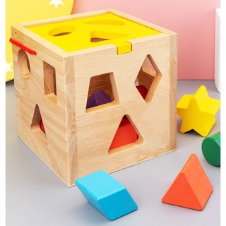 [FREESHIP] Đồ Chơi Giáo Dục Thả Khối Đặc Biệt Bằng Gỗ An Toàn Cho Bé Tư Duy Nhận Biết Hình Khối Màu Sắc - Bonkids