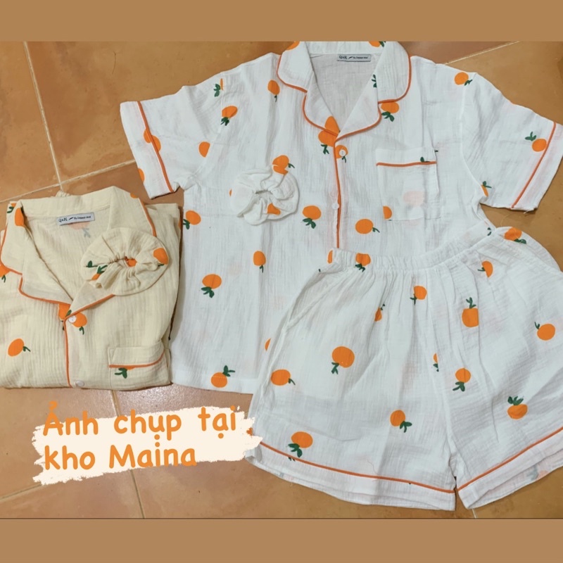 Bộ ngủ - Pijama trái cây chất xốp mát