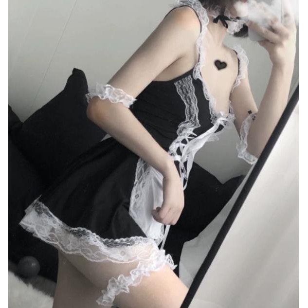 Bộ đồ ngủ sexy cosplay nàng hầu gái ngây thơ quyến rũ 437