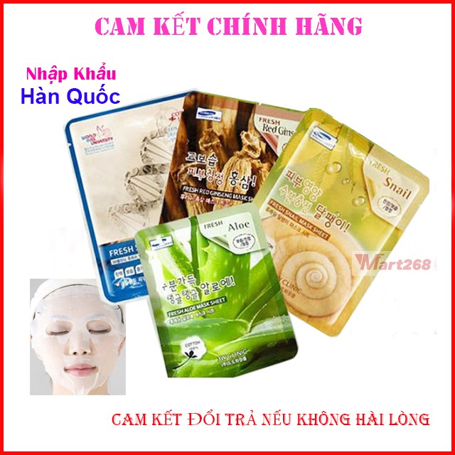 Mặt Nạ Dưỡng Trắng Da Chiết Xuất Từ Nhân Sâm Đỏ 3W Clinic Fresh Red Ginseng Mask Sheet 23ml Hàn Quốc Chính Hãng