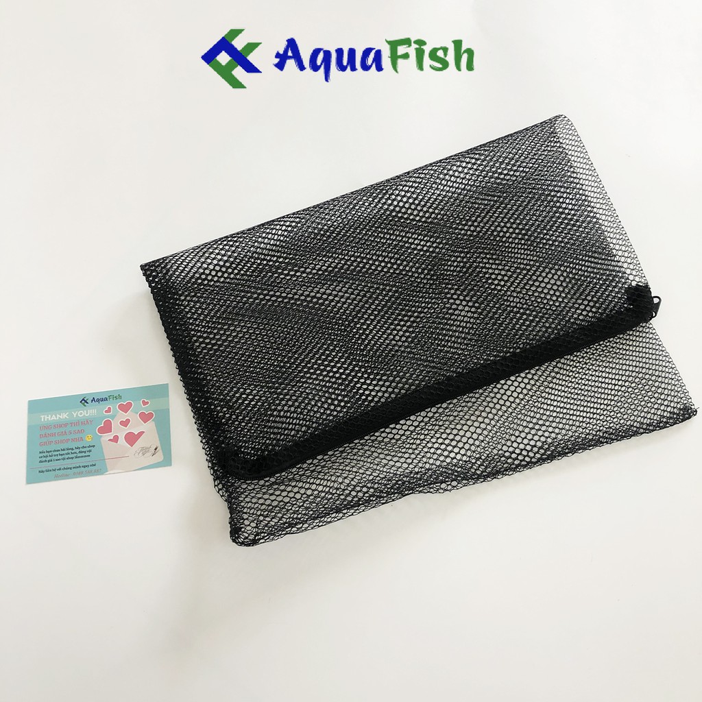 Túi Lưới Đựng Vật Liệu Lọc Cho Hồ Cá Kích Thước 40x30cm (có khóa zíp kéo tiện lợi)
