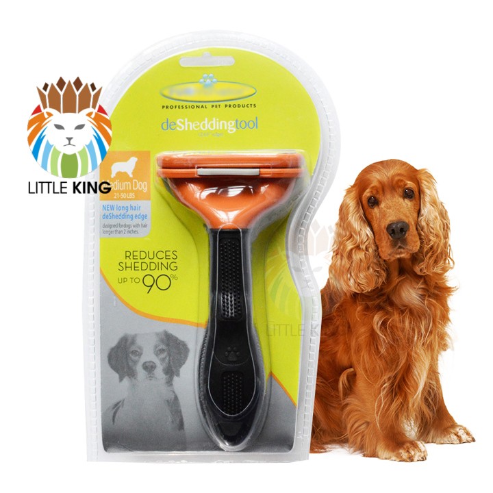 Lược chải lông Furminator có nút bấm cho chó cỡ trung từ 9-20kg Little King pet shop