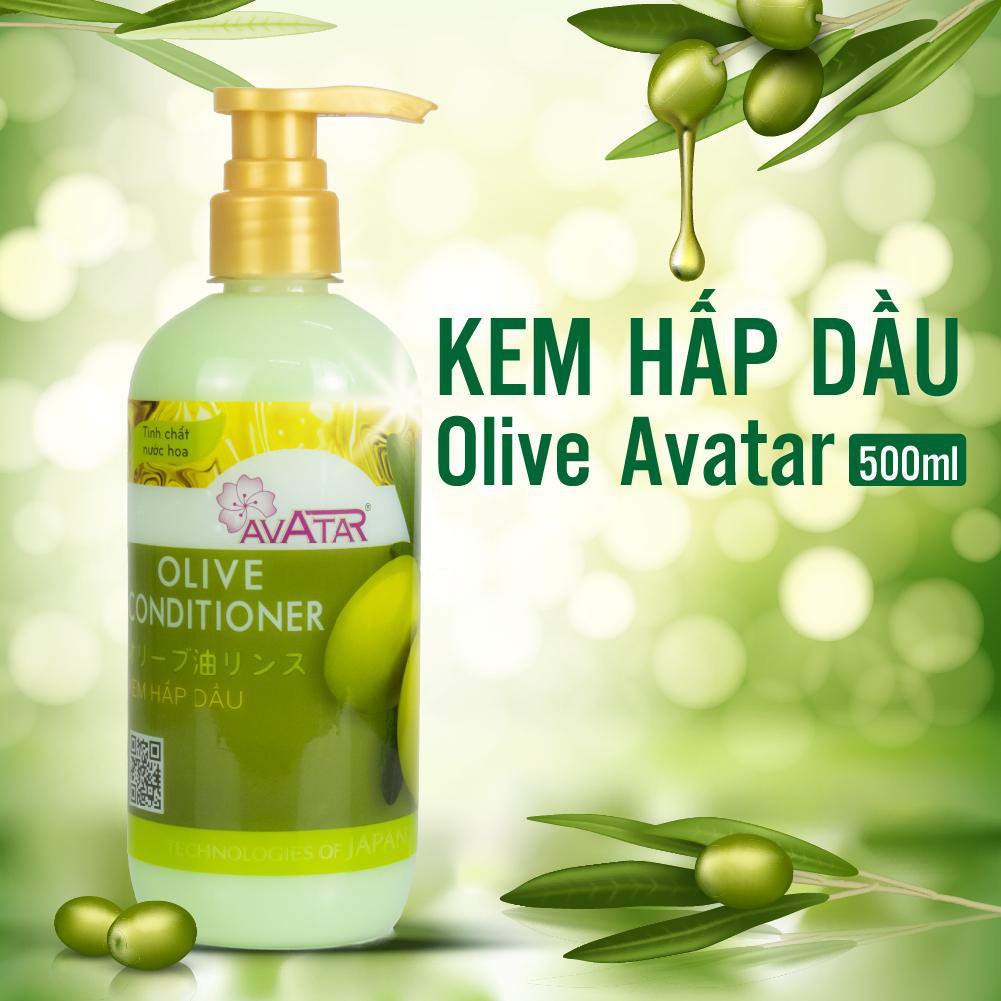 Dầu xả Olive AVATAR nuôi dưỡng tóc chắc khỏe chống gãy rụng tóc dài suôn mềm mượt 500ml