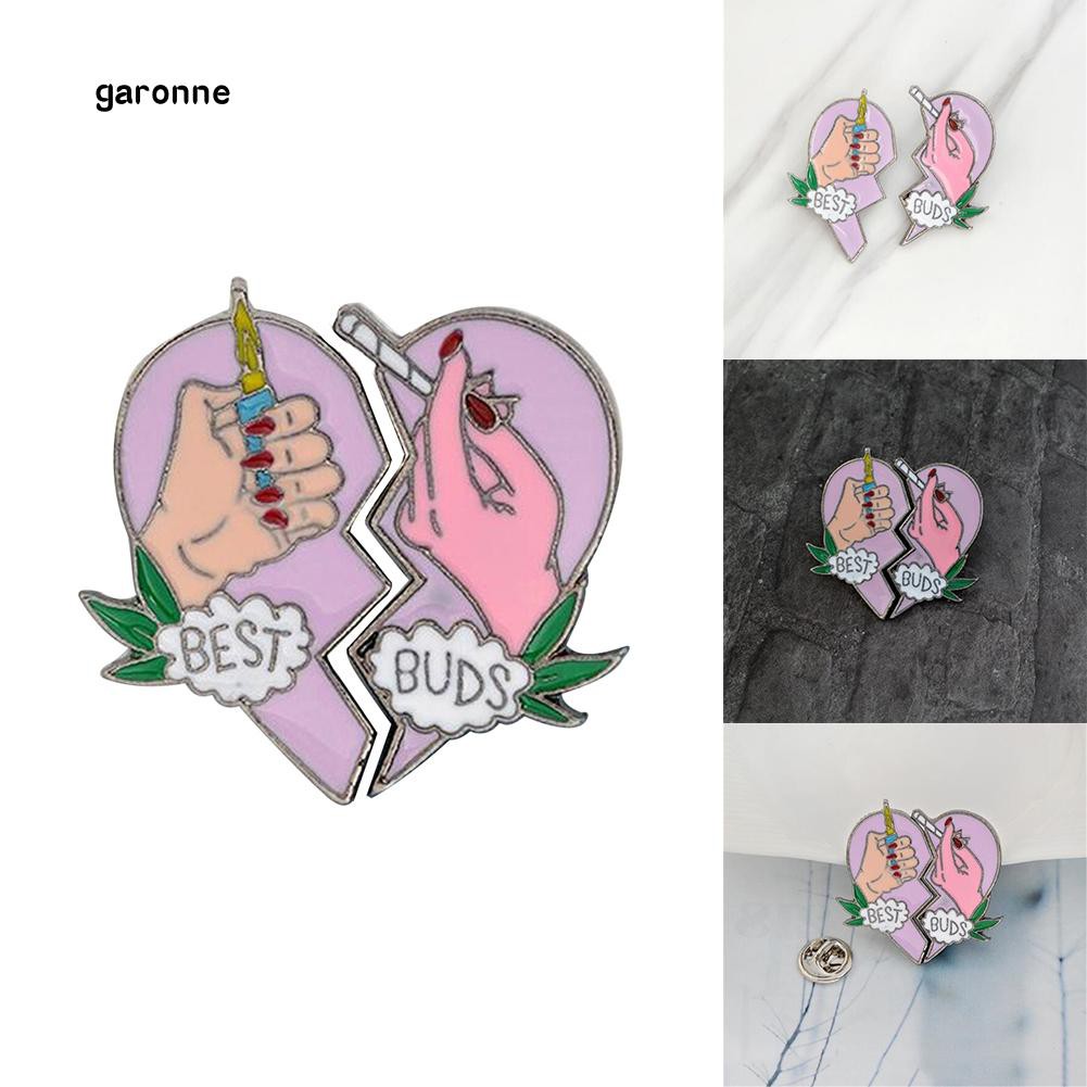Set 2 ghim cài áo hình mảnh ghép trái tim thời trang cho nữ