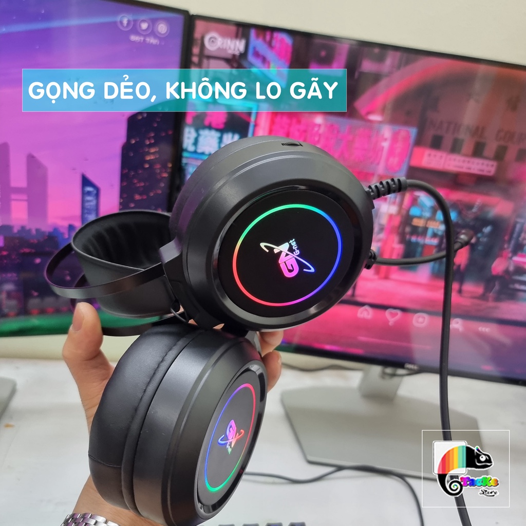 Tai nghe Gaming GNET GH5 USB7.1, có mic, LED I Tai nghe game thủ có micro G-Net GH5 RGB