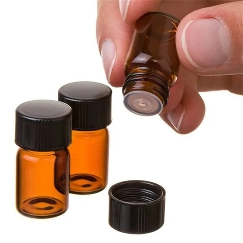 [Hàng mới về] Lọ thuỷ tinh mini màu nâu đựng mẫu thử tinh dầu 1/2/3ml