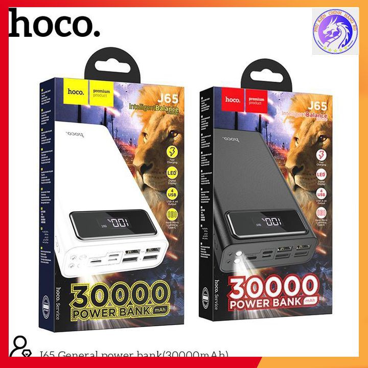 Pin Sạc Dự Phòng Hoco J65 30.000 mAh Chính Hãng - 3 Cổng Input / 4 Cổng Output -BH 12 Tháng