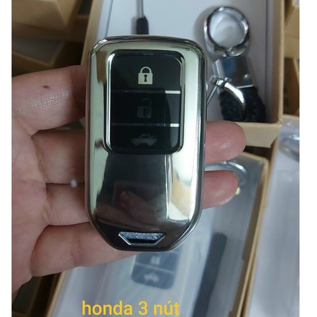 Ốp bao chìa khoá Honda City, CRV, CIVIC, ACCORD, CR-V chất liệu silicon mạ crom sáng bóng cao cấp