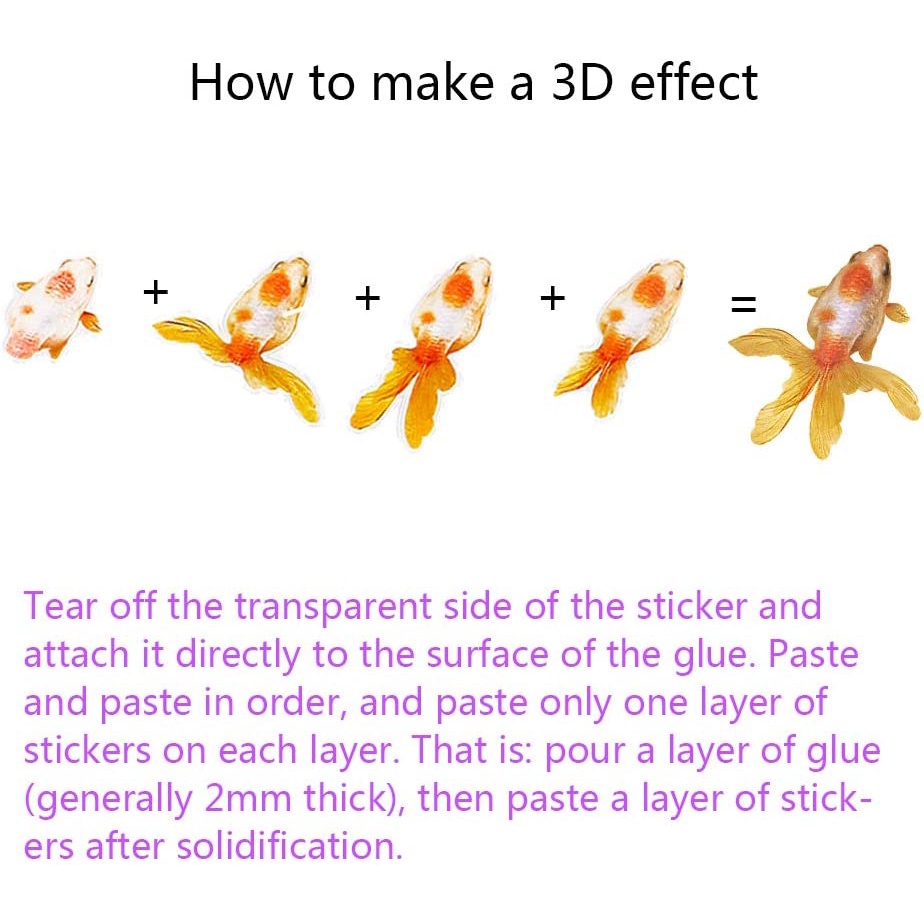 Miếng Dán 3D Hình Cá Vàng / Cá Koi / Ao Độc Đáo Trang Trí Đồ Trang Sức