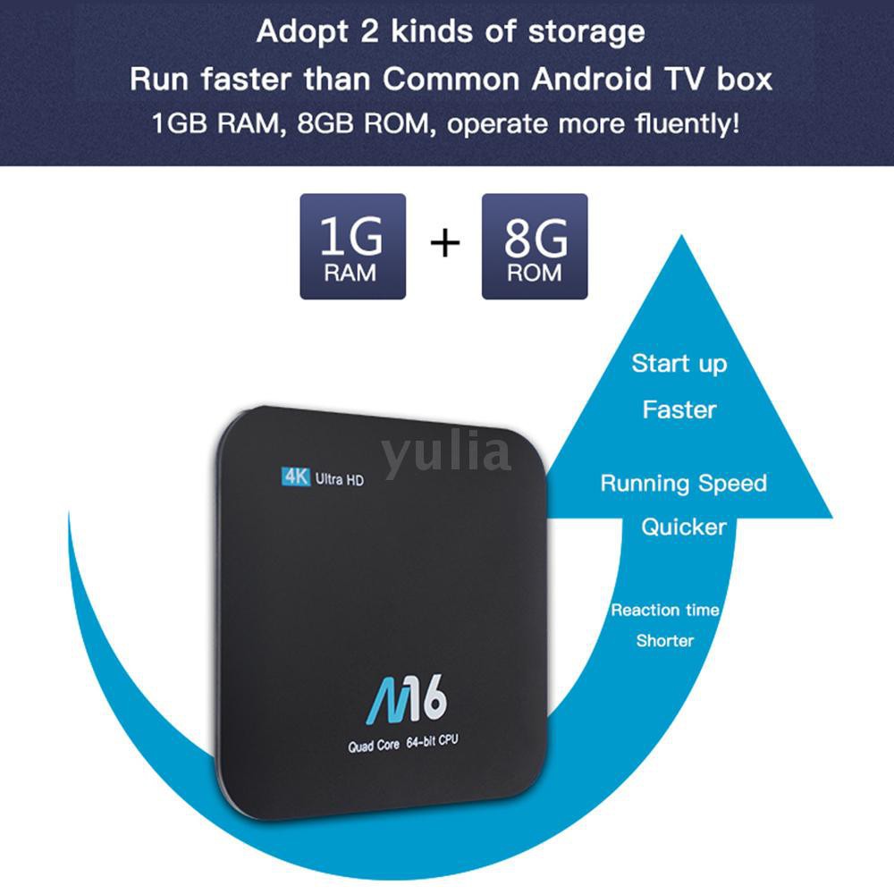 Thiết bị chuyển đổi TV thường thành smart TV M16 Android 7.1 TV Box Amlogic S905X CPU 4 nhân UHD 4K 1GB / 8GB H.265