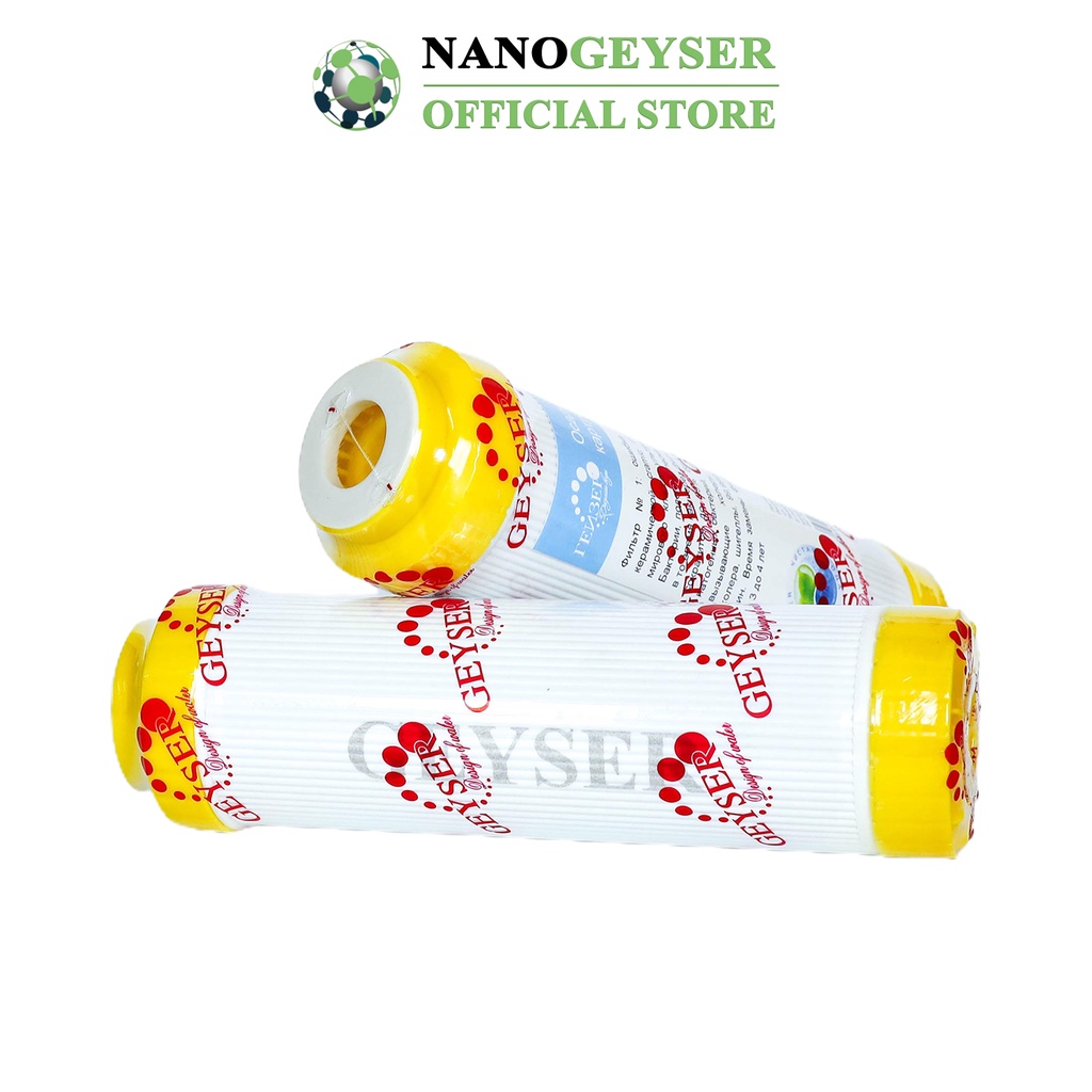 Bộ 2 lõi lọc nước 12 dùng cho các dòng máy NANO và UF, Lõi PP.2IN1.GAC, Cation Nano Geyser