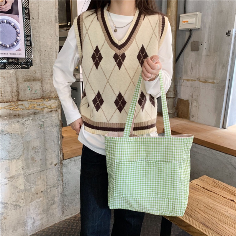 Youyo Túi Xách Mua Sắm Đeo Vai Bằng Cotton Thêu Hình Gấu Nhật Bản Cho Nữ