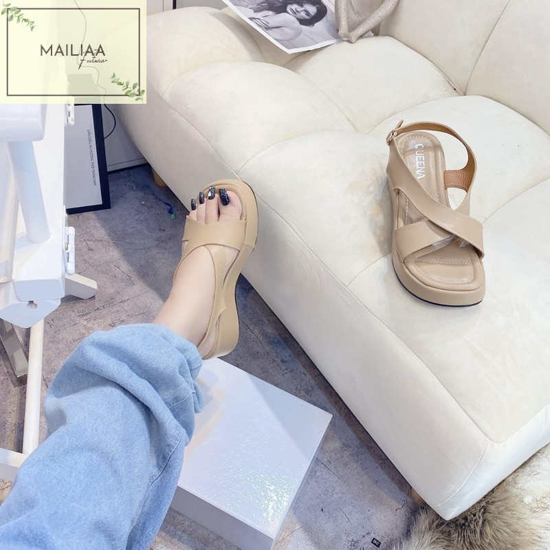 Sandal quai chéo MAILIAA đế xuồng 5 phân siêu nhẹ đế QUEENA