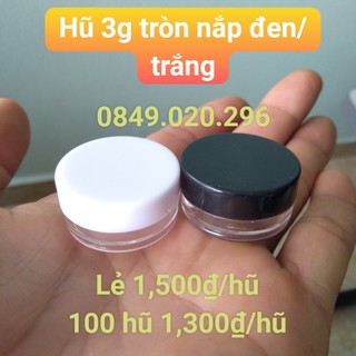 Combo 100 hũ chiết mỹ phẩm 3 gam tròn
