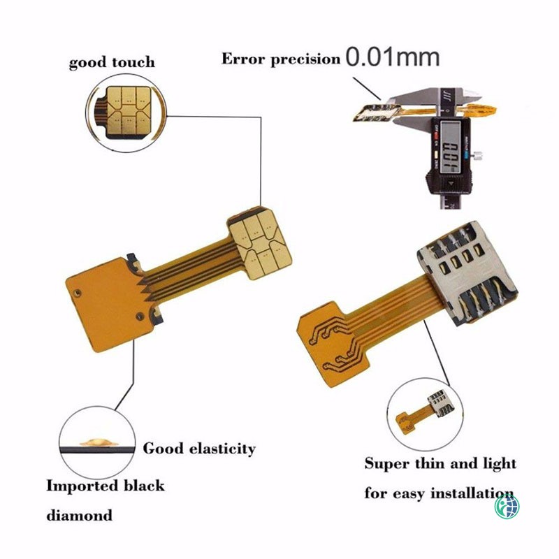 Ready Stock Card Extender Dual SIM Adapter Extension Cable Slot Durable For Mobile Phone Android @vn