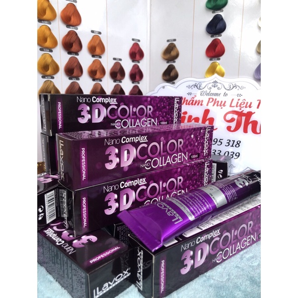 Kem Nhuộm Lavox Collagen 3D 100ml _Combo tặng kèm bao tay