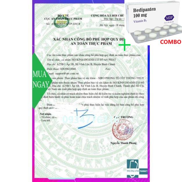 Combo Bedipanten 100mg +  TPCN Phong Tê Thấp Cốt Thống Thuỷ An Phát