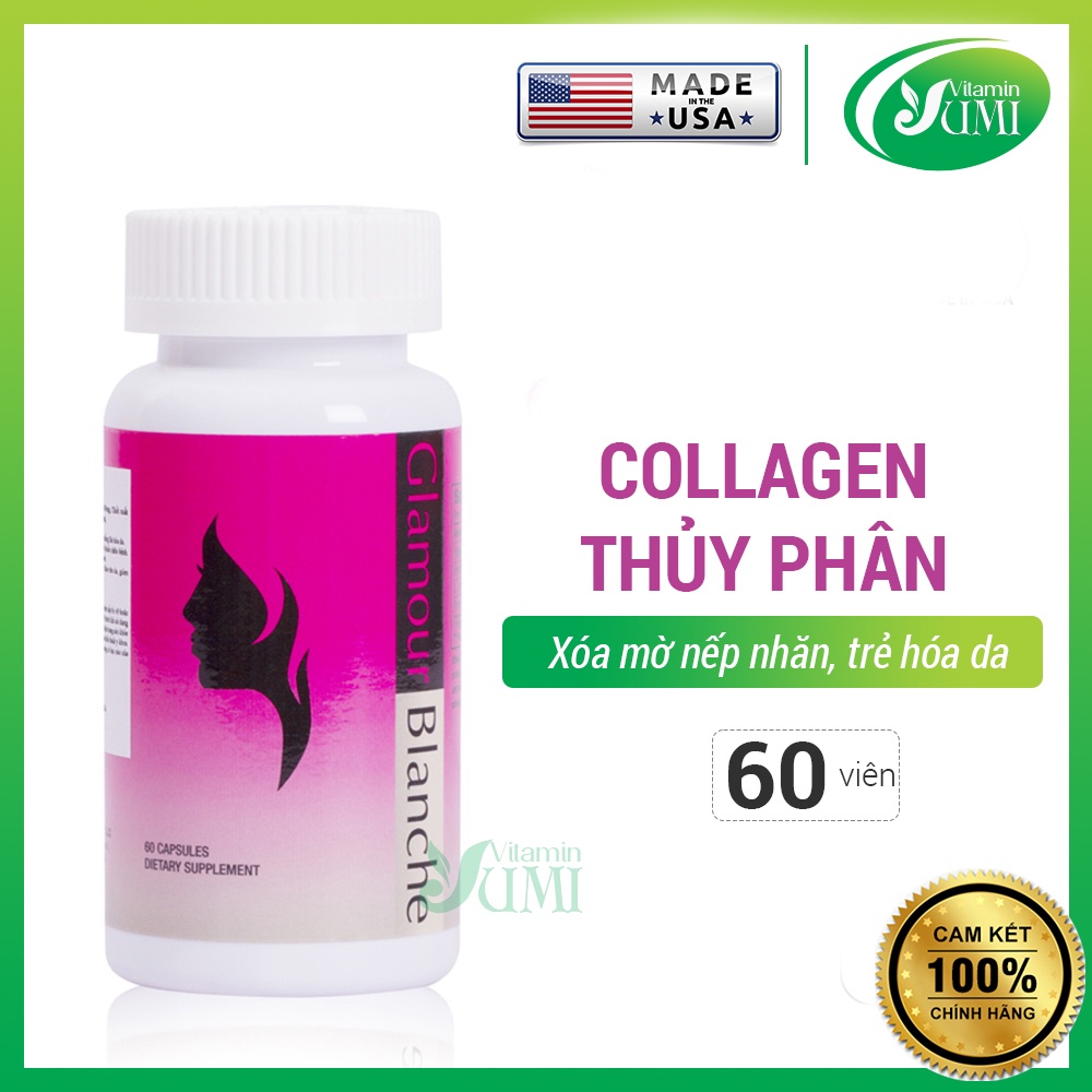 Trẻ đẹp với viên Uống Collagen Thuỷ Phân Chiết Xuất Cô Đặc, Tái Tạo Collagen ,Xoa Nhăn Da - Hàng Mỹ (60 viên) YV20 YUMI