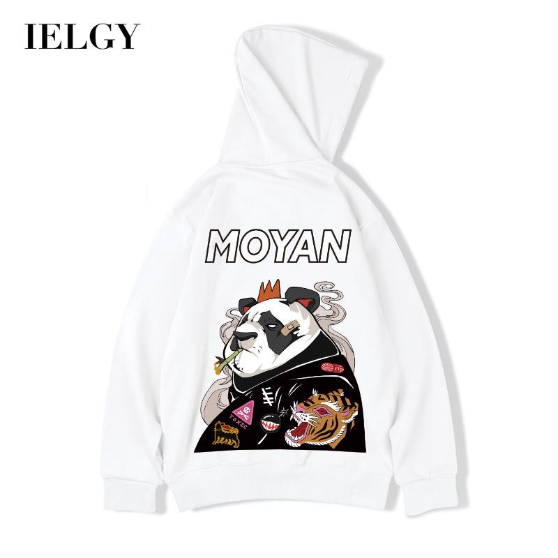 Áo hoodie IELGY dành cho nam thiết dáng rộng in hình hoạt hình thời trang