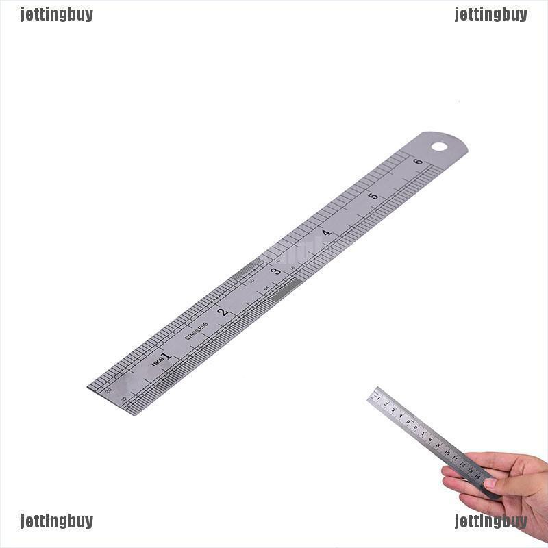 JETTING Thước đo làm từ kim loại 2 mặt 15cm sử dụng tiện lợi