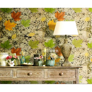 DECAL 1m Giấy dán tường khổ rộng 45cm ( có sẵn keo ) - LÁ THU SẮC MÀU ELL237