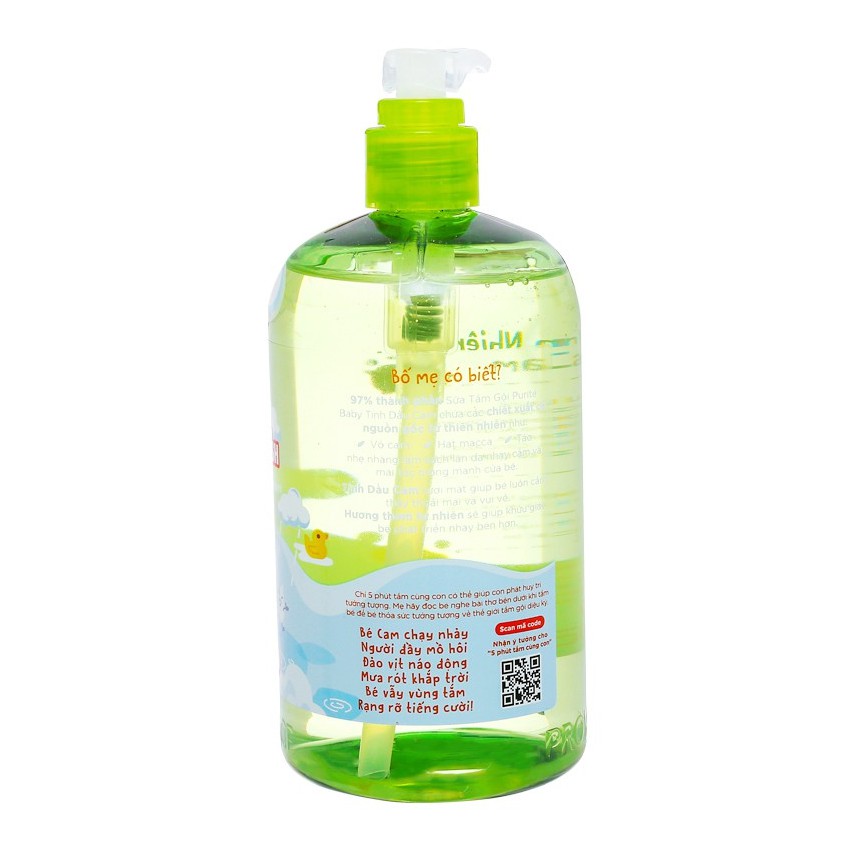 Sữa tắm gội cho bé Purité Baby 500ml (đủ màu)