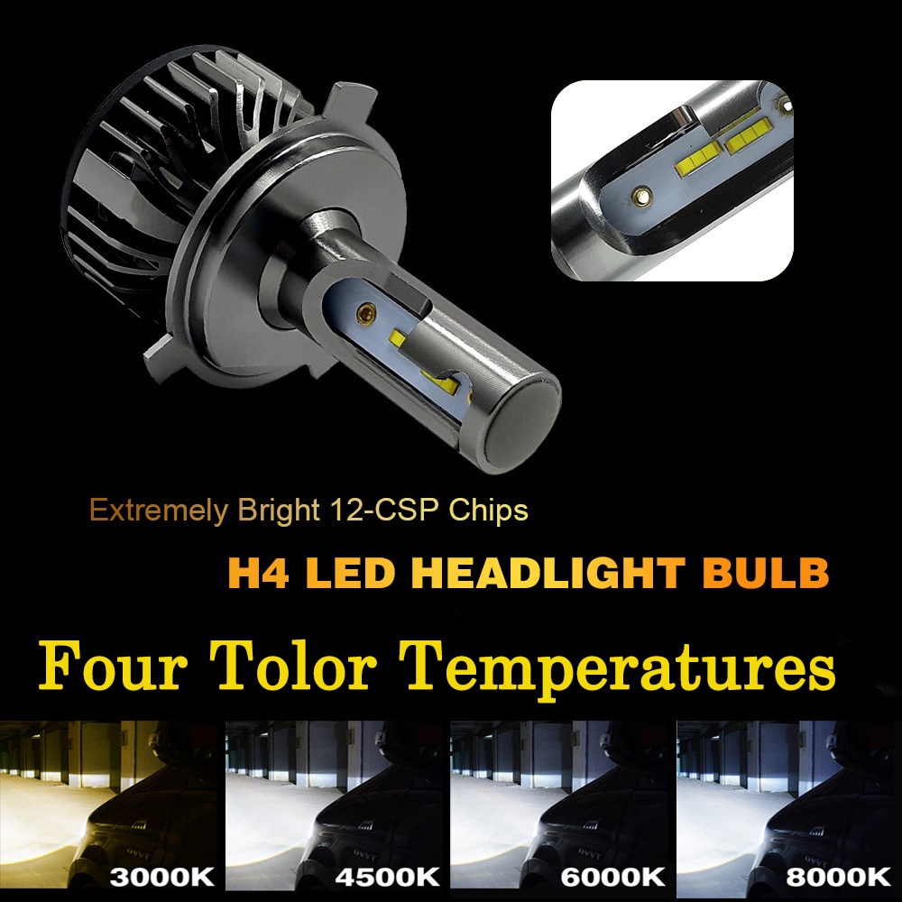 Bóng Đèn Pha Led 20000LM 4500K 8000K 3000K HB3 HB4 9005 9006 H3 H1 H8 H7 H4 H11 H9 9012 110W Chuyên Dụng Cho Xe Hơi