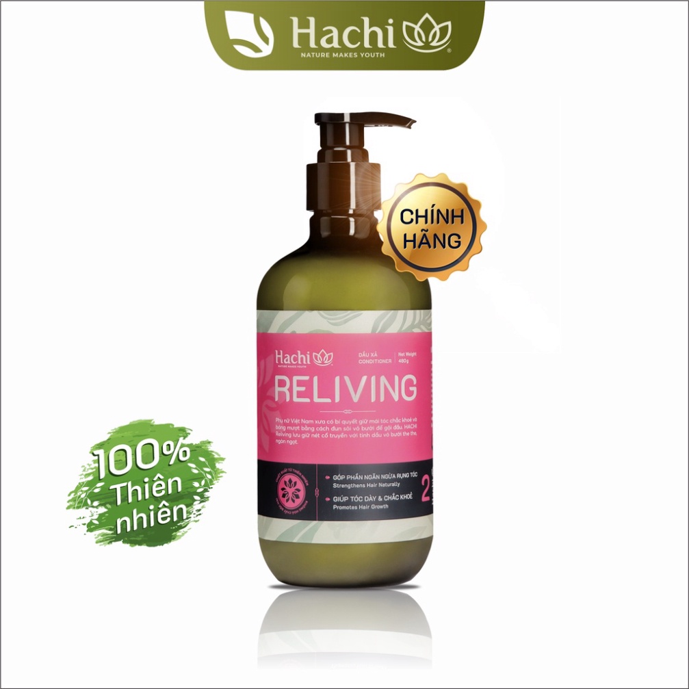 Dầu xả cao cấp HACHI VIETNAM Reliving 480g hồng (CONDITIONER) Tinh chất bưởi đào giúp tóc bóng mượt,khỏe mạnh[Chính Hãng