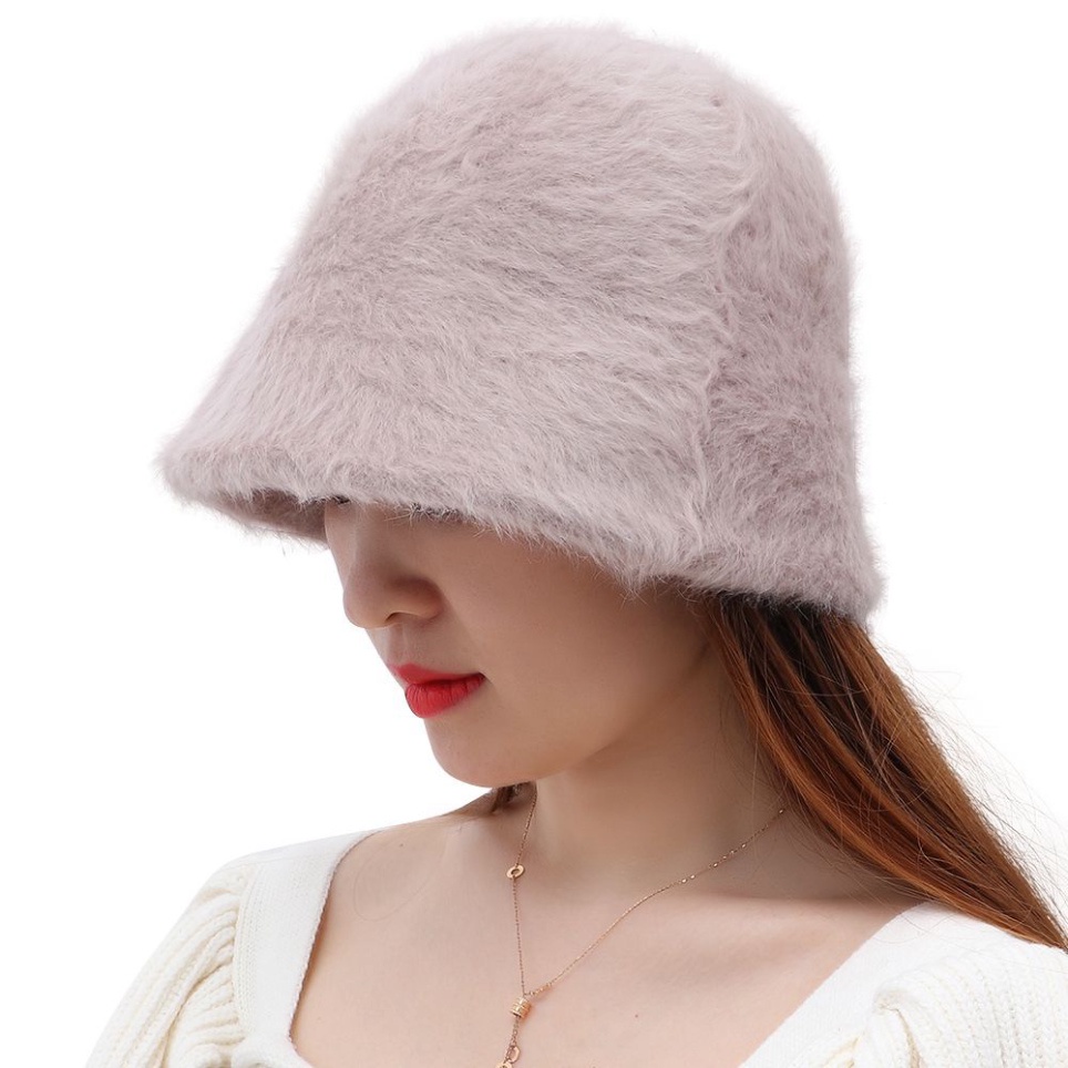 Mũ Tai Bèo Lông Thỏ Giả 🍒FREESHIP🍒Mũ bucket Dày Dặn Giữ Ấm Màu Trơn Thời Trang Mùa Đông Cho Nữ