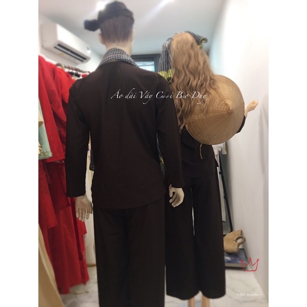 áo bà ba nâu nam nữ kate | BigBuy360 - bigbuy360.vn