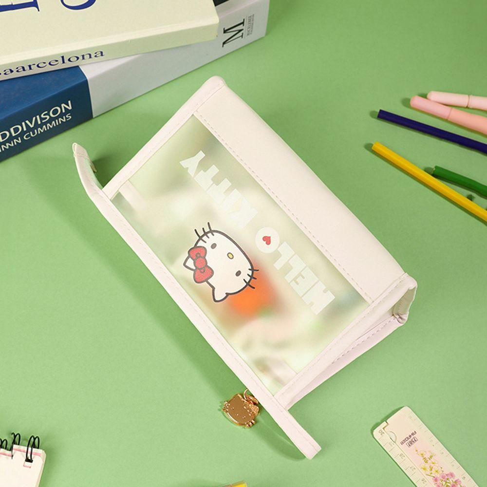 SOMEDAYZL Hellokitty Túi Đựng Mỹ Phẩm / Đồ Vệ Sinh Cá Nhân Họa Tiết Dâu Tây Màu Trong Mờ